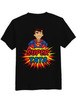 Koszulka Koszulka Męska Super Tata Czarna - Śmieszne T-Shirty z Nadrukami ?