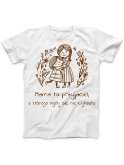 Koszulka Koszulka Damska Mama to przyjaciel Biała - Śmieszne T-Shirty z Nadrukami ?
