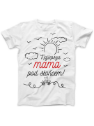 Koszulka Koszulka Damska Najlepsza mama pod słońcem Biała - Śmieszne T-Shirty z Nadrukami ?