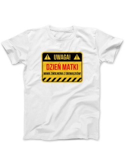 Koszulka Koszulka Damska Mama zwolniona z obowiązków Biała - Śmieszne T-Shirty z Nadrukami ?