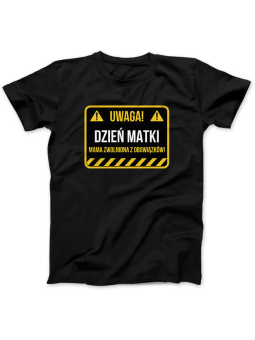 Koszulka Koszulka Damska Mama zwolniona z obowiązków Czarna - Śmieszne T-Shirty z Nadrukami ?