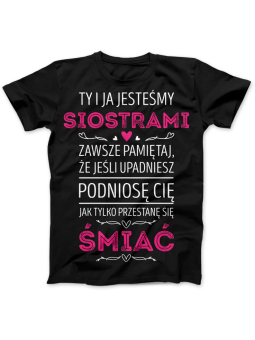 Koszulka Koszulka Damska Jesteśmy Siostrami Czarna - Śmieszne T-Shirty z Nadrukami ?
