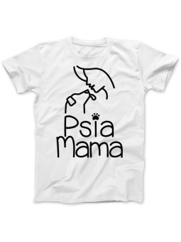 Koszulka Koszulka Damska Psia Mama Biała - Śmieszne T-Shirty z Nadrukami ?