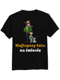 Koszulka Koszulka Męska Najlepszy tata na świecie Czarna - Śmieszne T-Shirty z Nadrukami ?