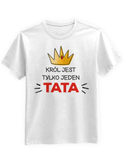 Koszulka Koszulka Męska Tata Król Biała - Śmieszne T-Shirty z Nadrukami ?
