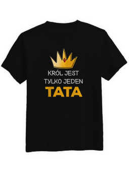Koszulka Koszulka Męska Tata Król Czarna - Śmieszne T-Shirty z Nadrukami ?