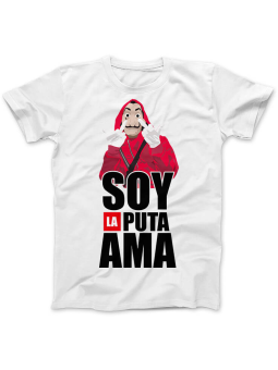 Koszulka Koszulka Damska Dom z Papieru Soy La Puta Ama Biała - Śmieszne T-Shirty z Nadrukami ?