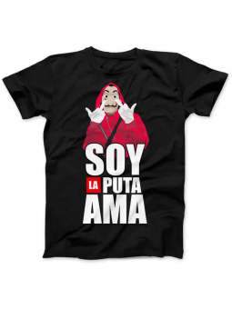 Koszulka Koszulka Damska Dom z Papieru Soy La Puta Ama Czarna - Śmieszne T-Shirty z Nadrukami ?