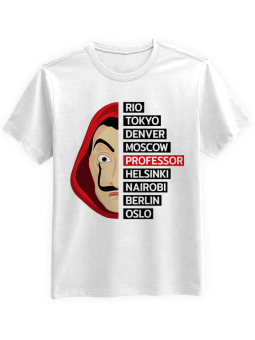 Koszulka Koszulka Męska Dom z Papieru Team Biała - Śmieszne T-Shirty z Nadrukami ?