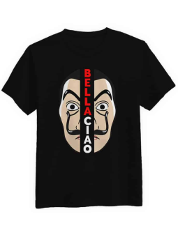 Koszulka Koszulka Męska Dom z Papieru Bella Ciao Czarna - Śmieszne T-Shirty z Nadrukami ?