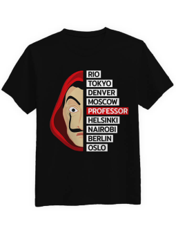 Koszulka Koszulka Męska Dom z Papieru Team Czarna - Śmieszne T-Shirty z Nadrukami ?