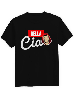 Koszulka Koszulka Męska Dom z Papieru Bella Ciao Heist Czarna - Śmieszne T-Shirty z Nadrukami ?