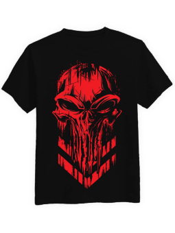 Koszulka Koszulka Męska Punisher Military Red Czarna - Śmieszne T-Shirty z Nadrukami ?
