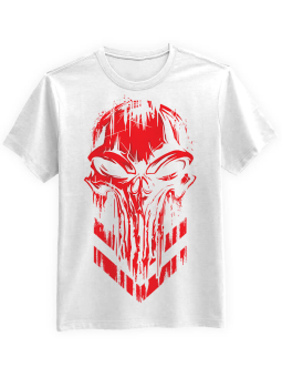 Koszulka Koszulka Męska Punisher Military Red Biała - Śmieszne T-Shirty z Nadrukami ?