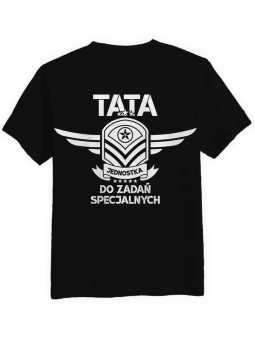 Koszulka Koszulka Męska Tata jednostka do zadań specjalnych Czarna - Śmieszne T-Shirty z Nadrukami ?