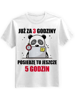 Koszulka Koszulka Męska Już za 3 godziny Biała - Śmieszne T-Shirty z Nadrukami ?