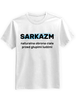 Koszulka Koszulka Męska Sarkazm Biała - Śmieszne T-Shirty z Nadrukami ?