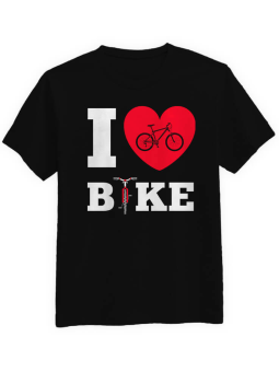 Koszulka Koszulka Męska Rower I Love Bike Czarna - Śmieszne T-Shirty z Nadrukami ?