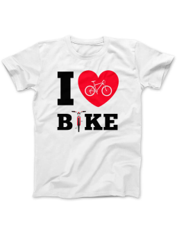 Koszulka Koszulka Damska I Love Bike Biała - Śmieszne T-Shirty z Nadrukami ?