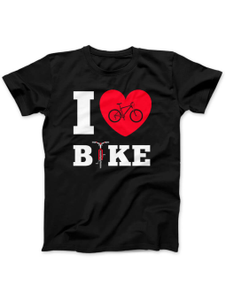 Koszulka Koszulka Damska Rower I Love Bike Czarna - Śmieszne T-Shirty z Nadrukami ?