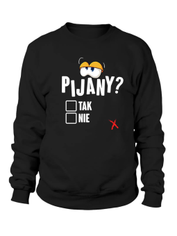 Bluza Męska Pijany czy nie Czarna - Śmieszne T-Shirty z Nadrukami ?