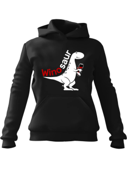 Bluza Damska z kapturem Winosaur Czarna - Modna Odzież z Nadrukami ?