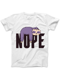 Koszulka Koszulka Damska Nope Biała - Śmieszne T-Shirty z Nadrukami ?