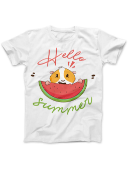 Koszulka Koszulka Damska Hello Summer Biała - Śmieszne T-Shirty z Nadrukami ?