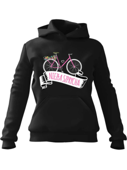 Bluza Damska z kapturem Niezła Szprycha Czarna - Modna Odzież z Nadrukami ?