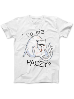 Koszulka Koszulka Damska Co Sie Paczy Biała - Śmieszne T-Shirty z Nadrukami ?