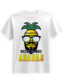 Koszulka Koszulka Męska Niezły ze mnie Ananas Biała - Śmieszne T-Shirty z Nadrukami ?