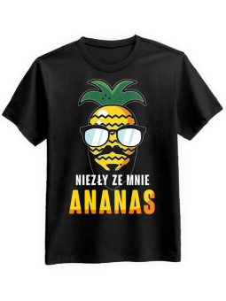 Koszulka Koszulka Męska Niezły ze mnie Ananas Czarna - Śmieszne T-Shirty z Nadrukami ?