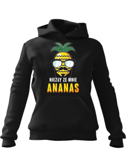 Bluza Męska z kapturem Niezły ze mnie Ananas Czarna - Śmieszne gadżety z Nadrukami ?