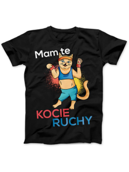 Koszulka Koszulka Damska Mam te kocie ruchy Czarna - Śmieszne T-Shirty z Nadrukami ?