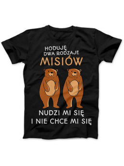 Koszulka Koszulka Damska Dwa rodzaje misiów Czarna - Śmieszne T-Shirty z Nadrukami ?