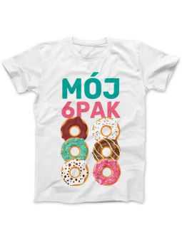 Koszulka Koszulka Damska Mój Sześciopak Biała - Śmieszne T-Shirty z Nadrukami ?