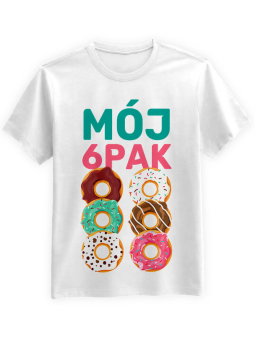 Koszulka Koszulka Męska Mój Sześciopak Biała - Śmieszne T-Shirty z Nadrukami ?