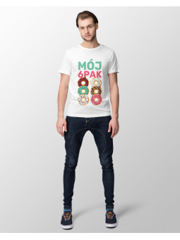 Koszulka Koszulka Męska Mój Sześciopak Biała - Śmieszne T-Shirty z Nadrukami ?