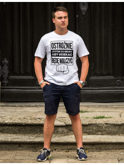 Koszulka Koszulka Męska Gruby będzie walczył Czarna - Śmieszne T-Shirty z Nadrukami ?