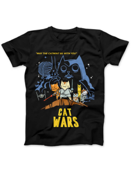 Koszulka Koszulka Damska Cat Wars Czarna - Śmieszne T-Shirty z Nadrukami ?