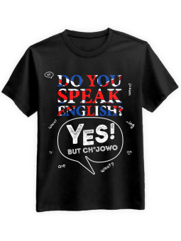 Koszulka Koszulka Męska Do You Speak English Czarna - Śmieszne T-Shirty z Nadrukami ?