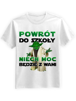Koszulka Koszulka Męska Moc powrotu do szkoły Biała - Śmieszne T-Shirty z Nadrukami ?