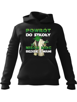 Bluza Męska z kapturem Moc powrotu do szkoły Czarna - Śmieszne gadżety z Nadrukami ?