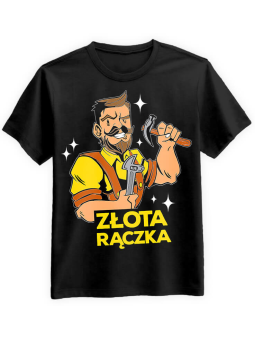 Koszulka Koszulka Męska Złota Rączka Czarna - Śmieszne T-Shirty z Nadrukami ?