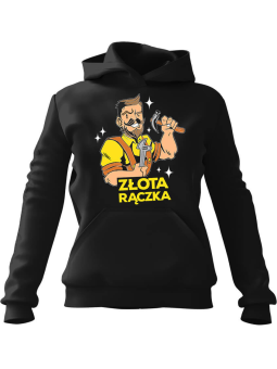 Bluza Męska z kapturem Złota Rączka Czarna - Śmieszne gadżety z Nadrukami ?