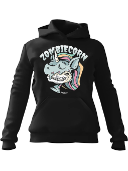 Bluza Damska z kapturem ZOMBIECORN Czarna - Modna Odzież z Nadrukami ?