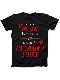 Koszulka Koszulka Damska Mała Wredna Bezczelna Czarna - Śmieszne T-Shirty z Nadrukami ?