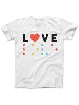 Koszulka Koszulka Damska Love Braile Biała - Śmieszne T-Shirty z Nadrukami ?