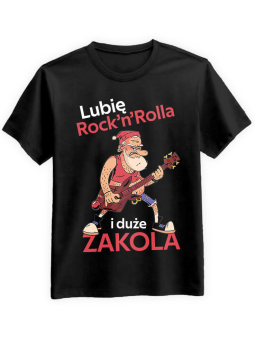 Koszulka Koszulka Męska Lubię Rock'n'Rolla i Duże Zakola Czarna - Śmieszne T-Shirty z Nadrukami ?