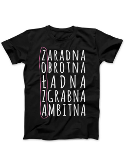 Koszulka Koszulka Damska Zołza Krzyżówka Czarna - Śmieszne T-Shirty z Nadrukami ?